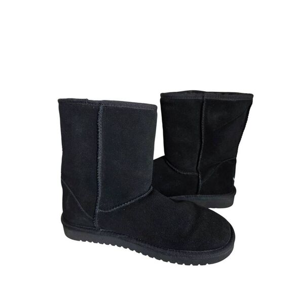 Koolaburra by UGG Black Short Boot Size 7 Suede Molded EVA Shearling NEW - Picture 4 of 7